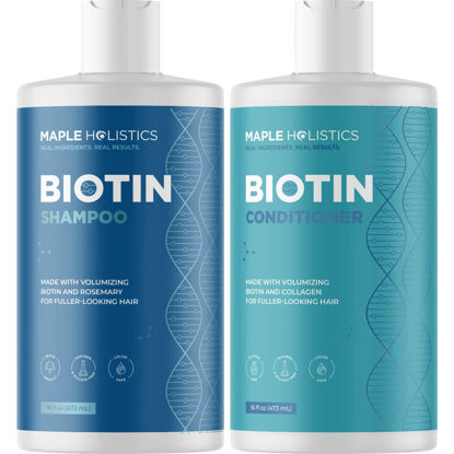 Picture of Volumizing Biotin Shampoo and Conditioner Set - Sulfate Free for Dry Damaged Hair and Scalp Care - Volumizing Shampoo for Thinning Hair with Jojoba and Argan Oil for Hair Care