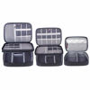 Picture of BUBM 3pcs Double Layer Electronic Organizer, Travel Gadgets Bag for Cables, External Flash Drive, Mouse, Memory Card, Power Bank and More, Compact and Multi-purpose, Black