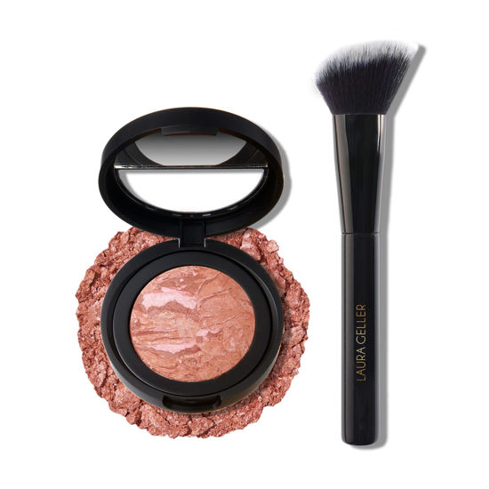 Picture of LAURA GELLER NEW YORK Baked Blush-n-Brighten Marbleized Blush - Pink Grapefruit & Angeled Blush Brush 2pc Set