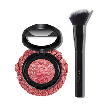 Picture of LAURA GELLER NEW YORK 47mm Baked Blush-n-Brighten Marbleized Blush with Angled Blush Brush, Tropic Hues