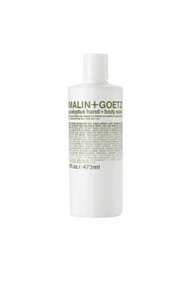 Picture of Malin + Goetz Eucalyptus Hand + Body Wash - natural cleansing, purifying, hydrating hand & body wash. all skin types, dry, irritated, sensitive. No stripping/irritation. Cruelty-free & vegan 16 Fl oz