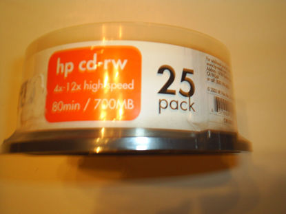 Picture of HEWLETT-PACKARD CDRW80-25S High Speed CD-RW80 Rewriteable Media - ( 25 Pack ) (Discontinued by Manufacturer)