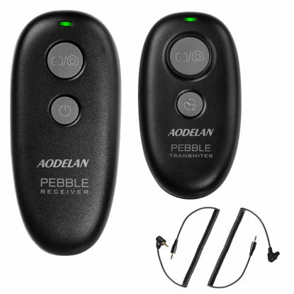 Picture of AODELAN Camera Remote Wireless Shutter Release Compatible for Canon EOS R, RP, 200D(SL2), 250D(SL3), T7, T6, 6D Mark II, 7D Series, M6; Olympus OM-D E-M1 MRK II, OM-D E-M5 II