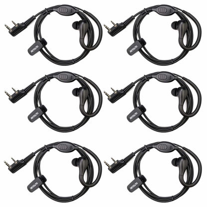 Case of 10, Retevis Walkie Talkies Earpiece with Mic 2 Pin Acoustic Tube  Headset Compatible with Baofeng UV-5R Retevis H-777 RT21 RT22 Arcshell AR-5  Two Way Radio