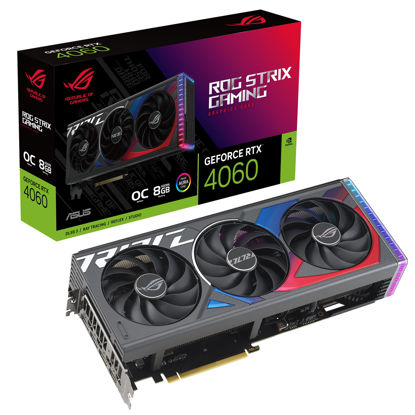 Picture of ASUS ROG Strix GeForce RTX™ 4060 OC Edition Gaming Graphics Card (PCIe 4.0, 8GB GDDR6, DLSS 3, HDMI 2.1a, DisplayPort 1.4a, Axial-tech Fan Design, Aura Sync, 0dB Technology)