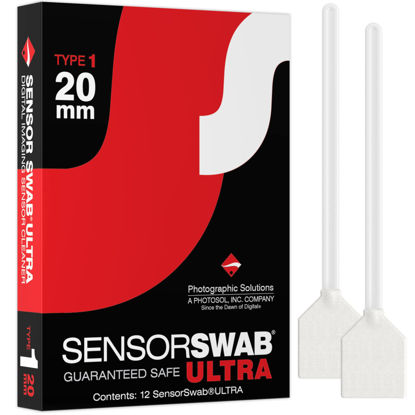Picture of Sensor Swab Ultra 20mm Swabs - Camera Sensor Cleaner Swabs for Cleaning APS-H Mirrored or Mirrorless SLR & DSLR Cameras. Canon, Nikon, Sony - Sensor Dust & Oil Remover (Pack of 12)