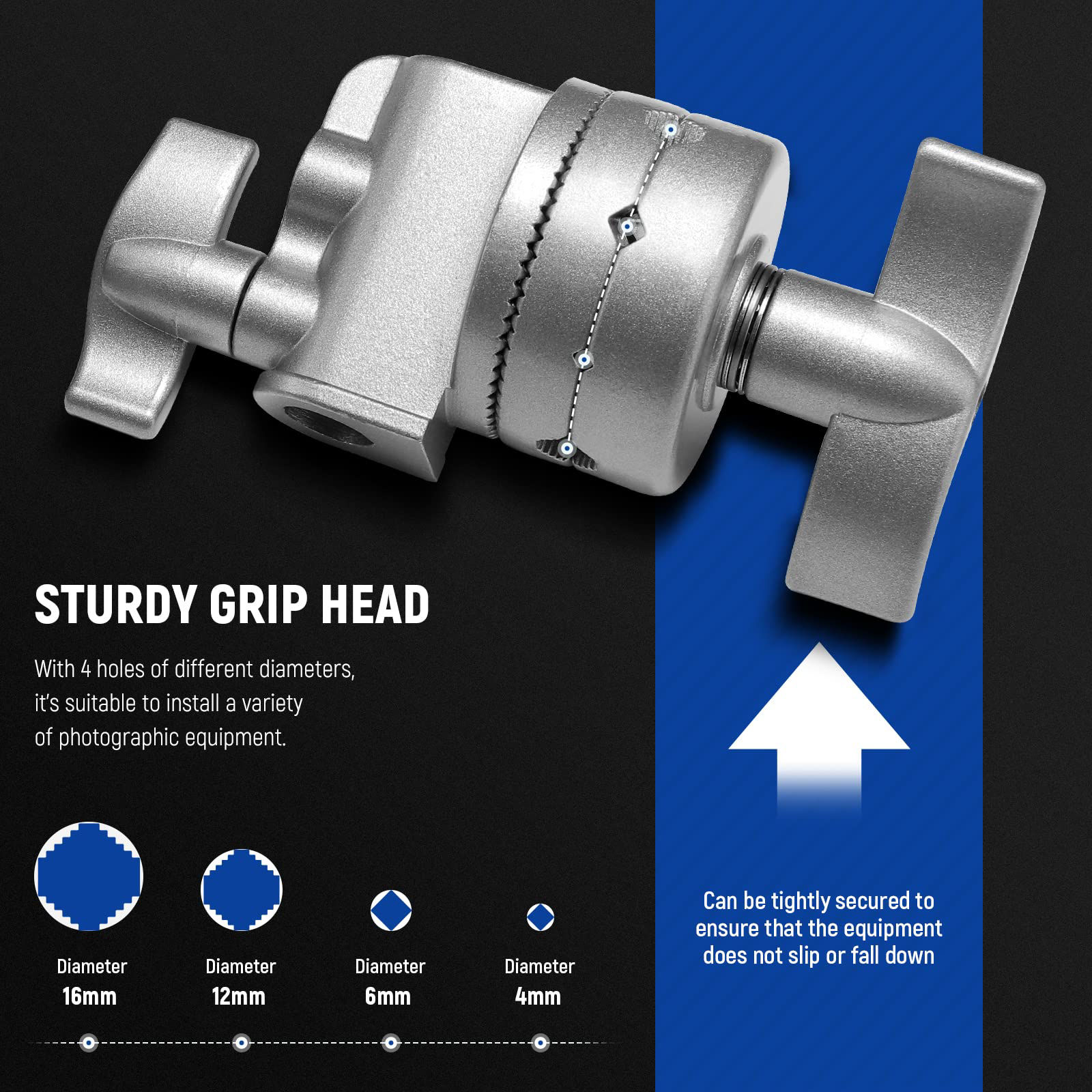 Heavy Duty Grip Head 1.5cm 15mm C Stand Mounting Adapter Metal Holder Photography For Light Stand Extension Boom Arm - 44