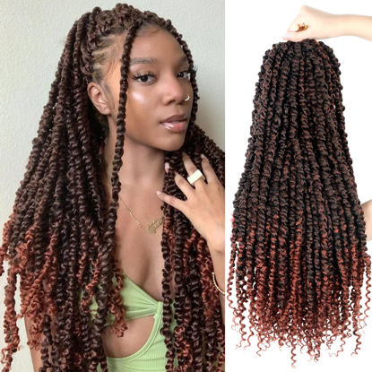 Picture of 8 Packs Passion Twist Hair 24 Inch Pre-twisted Passion Twist Crochet Hair, Pre Looped Crochet Passion Twist Crochet Braids Bohemian Crochet Hair T350