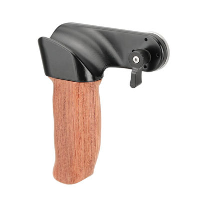 Picture of CAMVATE Ergonomic Wooden Hand Grip with Rosette M6 Thread Screw Connection for Camera Shoulder Mount Rig(Left Hand) - 2926