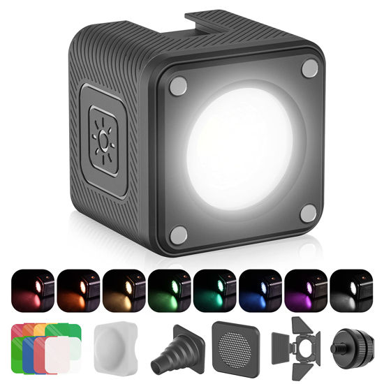 Picture of ULANZI LED Video Light Waterproof IP68 Camera Lighting Kit Mini Cube with 8 Color Gel Filters, Dimmable Portable Fill Photography Light 5500K CRI95+ for DSLR Camera Sony Canon Nikon GoPro Drones
