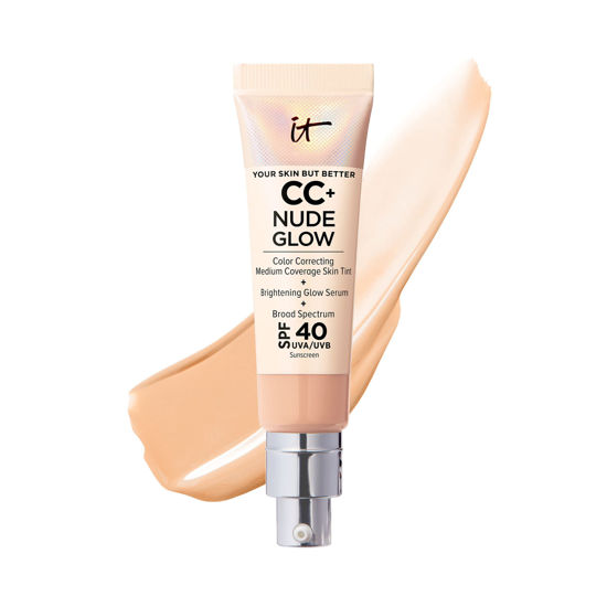 Picture of IT Cosmetics CC+ Nude Glow Lightweight Foundation + Glow Serum with SPF 40 - With Niacinamide, Hyaluronic Acid & Green Tea Extract - Neutral Medium - 1.08 fl oz