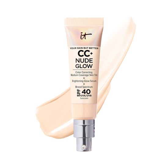 Picture of IT Cosmetics CC+ Nude Glow Lightweight Foundation + Glow Serum with SPF 40 - With Niacinamide, Hyaluronic Acid & Green Tea Extract - Fair Light - 1.08 fl oz