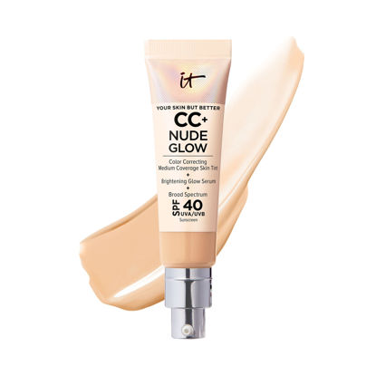 Picture of IT Cosmetics CC+ Nude Glow Lightweight Foundation + Glow Serum with SPF 40 - With Niacinamide, Hyaluronic Acid & Green Tea Extract - Medium - 1.08 fl oz