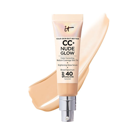 Picture of IT Cosmetics CC+ Nude Glow Lightweight Foundation + Glow Serum with SPF 40 - With Niacinamide, Hyaluronic Acid & Green Tea Extract - Medium - 1.08 fl oz