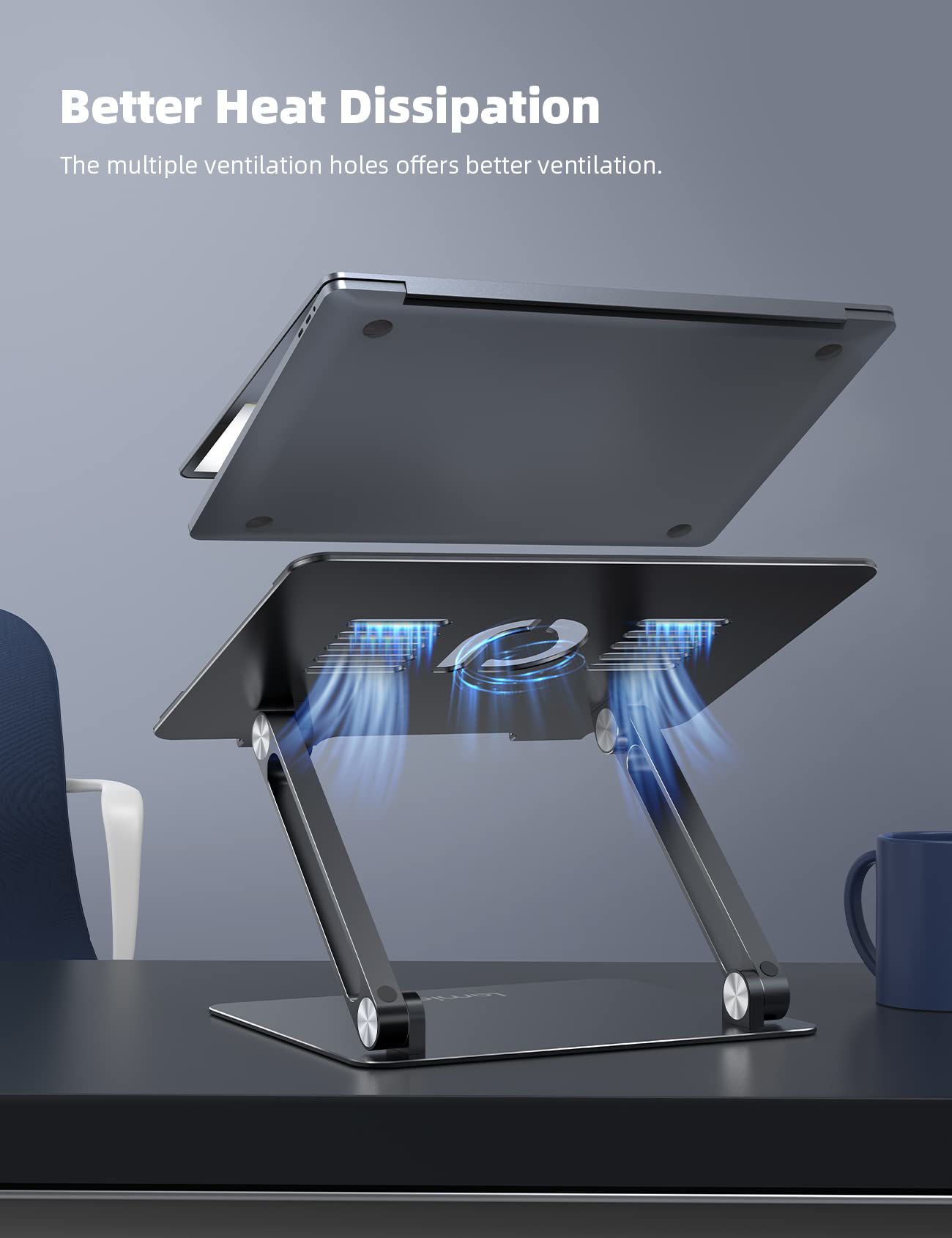 GetUSCart- Lamicall Adjustable Laptop Stand, Portable Laptop Riser ...