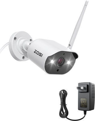 Picture of ZOSI 3MP Add-on Camera,Wireless Security Camera Outdoor Indoor with 1A Power Supply,Night Vision,2 Way Audio,Only Compatible with ZOSI WiFi NVR Network Video Recorder System(Model:ZR08JP,ZR08LL)