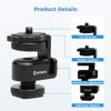Picture of Moman Ball Head Cold Shoe Mount 1/4" Mini Adapter BH02 with 1/4"-20 Thread for Camera Microphone LED Video Light Monitor, 2 Pack