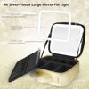 Picture of MOMIRA Makeup Bag with Mirror and Light Travel Makeup Train Case Cosmetic Bag Organizer Portable Artist Storage Bag with Adjustable Dividers Makeup Brushes Storage Organizer Golden
