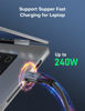 Picture of XAOSUN 240W USB4 for Thunderbolt 4 Cable, 90 Degree Right Angle Thunderbolt 4 Cable 5.9ft, Support 240W Charging, 40Gbps Transfer, 8K HD Display for iPhone 15 Pro Max MacBook Thunderbolt Dock Tablet