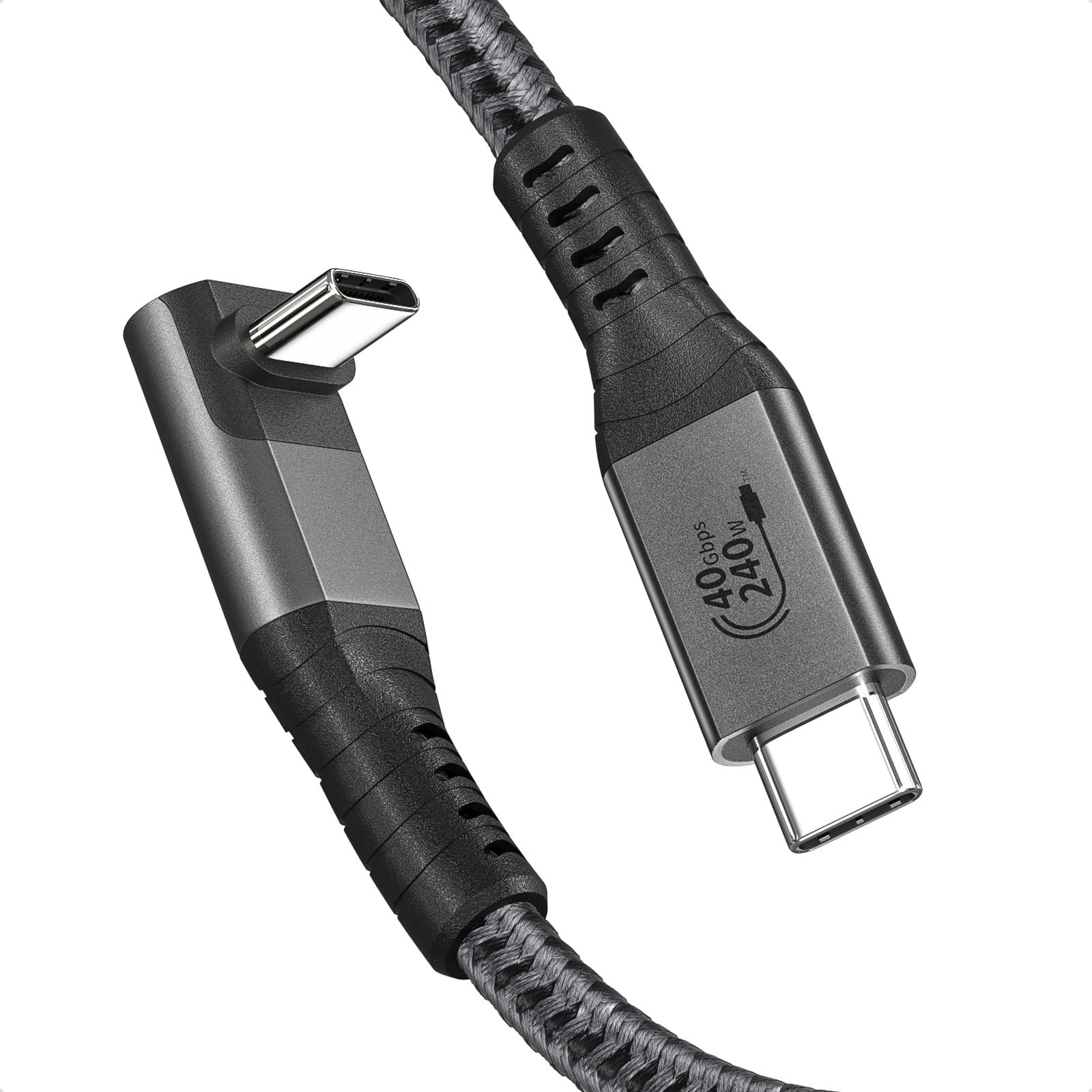 GetUSCart XAOSUN 240W USB4 Cable, 40Gbps 90 Degree Thunderbolt 4 Cable