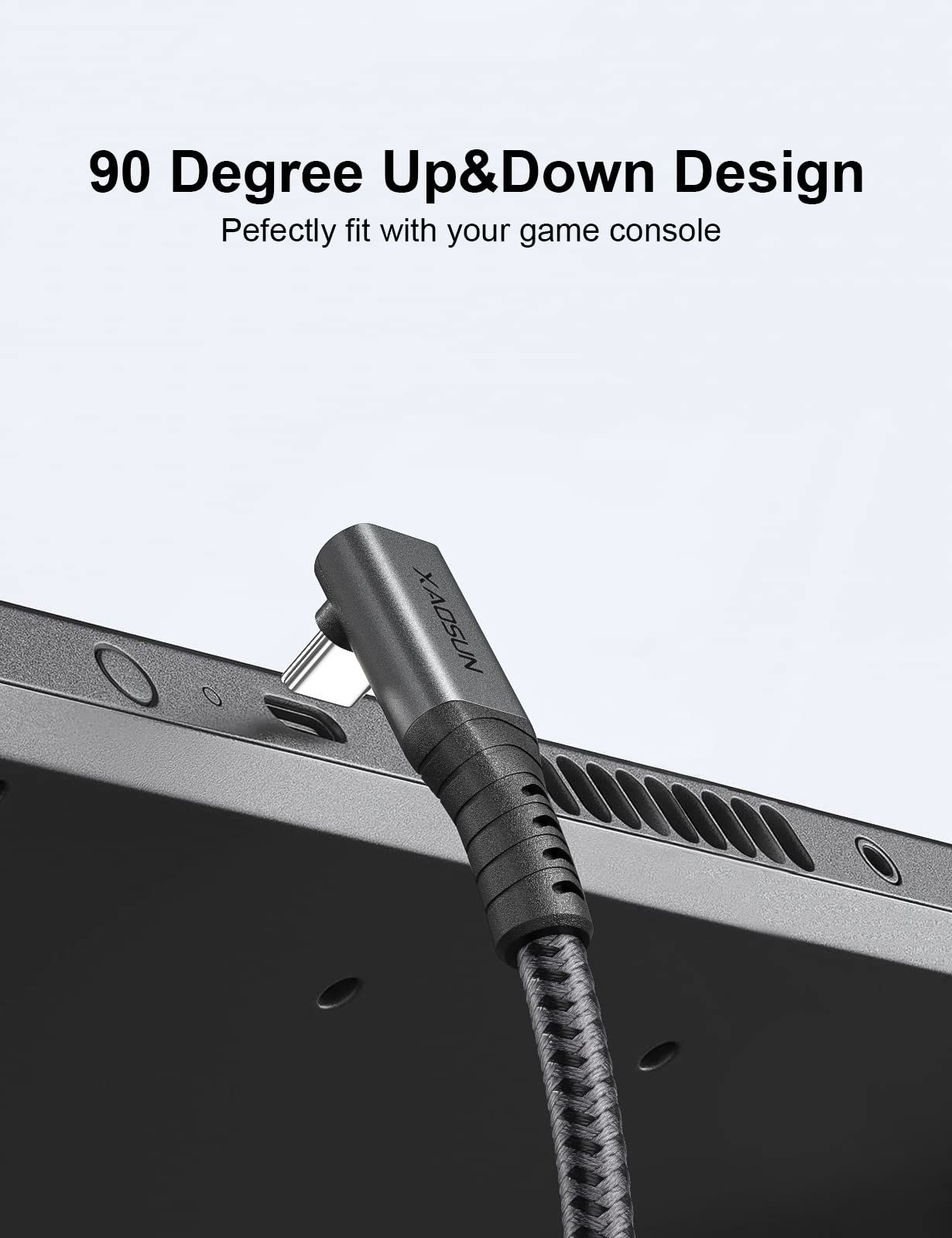 GetUSCart XAOSUN 240W USB4 Cable, 40Gbps 90 Degree Thunderbolt 4 Cable