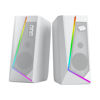 Picture of Redragon GS520 RGB Desktop Speakers, 2.0 Channel PC Computer Stereo Speaker with 6 Colorful LED Modes, Enhanced Sound and Easy-Access Volume Control, USB Powered w/ 3.5mm Cable, White