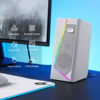 Picture of Redragon GS520 RGB Desktop Speakers, 2.0 Channel PC Computer Stereo Speaker with 6 Colorful LED Modes, Enhanced Sound and Easy-Access Volume Control, USB Powered w/ 3.5mm Cable, White