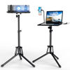 Picture of Projector Stand Laptop Tripod Stand - Portable Stand Adjustable Height 20 to 60 Inch, Projector Stand with Gooseneck Phone Holder ＆ Mouse Tray, Laptop Floor Stand for Office, Home, Studio, DJ Racks