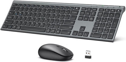 Picture of iClever DK03 Bluetooth Keyboard and Mouse, Rechargeable Dual-Mode (Bluetooth 4.2 + 2.4G) Wireless Keyboard and Mouse Combo, Ultra-Slim Multi-Device Keyboard for Mac, iPad, Apple, Android, Windows
