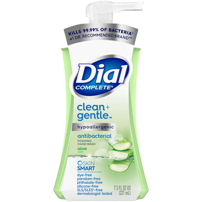 Picture of Dial Complete Clean + Gentle Antibacterial Foaming Hand Wash, Aloe Scent, 7.5 fl oz, 8 Count Case