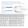Picture of Wireless Keyboard and Mouse, Vssoplor 2.4GHz Rechargeable Compact Quiet Full-Size Keyboard and Mouse Combo with Nano USB Receiver for Windows, Laptop, PC, Notebook-White Silver
