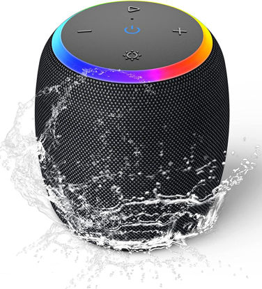 Picture of ZICOROOP Bluetooth Speakers,Portable Wireless Speaker with 15W Stereo Sound, IPX6 Waterproof Speaker with LED Light, Bluetooth TWS, Portable Speaker for Shower Outdoor Party Beach Camping