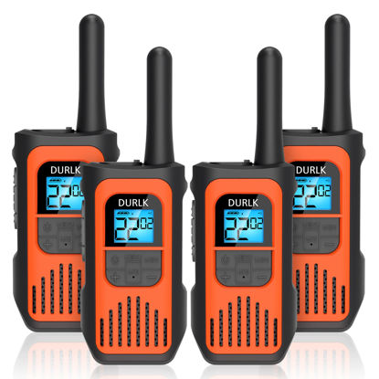 Picture of Walkie Talkies for Adults 4 Pack, Long Range Walkie Talkies 2 Way Radios with 22 FRS Channels VOX Scan LCD Display, Family Walkie Talkie for Outdoor Camping Hiking (Orange)