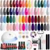 Picture of MEFA Gel Nail Polish Kit with U V Light - 32 Colors Fall Winter Limited Edition Gel Nail Polish Set with Base and Matte/Glossy Top Coat Nail Art Decorations Essential Tools Manicure DIY Salon Gifts
