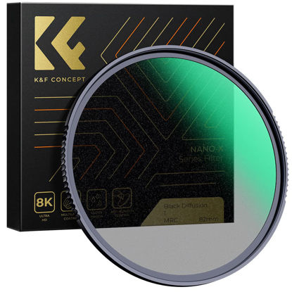 Picture of K&F Concept 49mm Black Diffusion 1 Filter Mist Cinematic Effects Lens Filter with 28 Multi-Layer Coated, Waterproof/Scratch Resistant Dream Effect Filter for Camera Lens (Nano-X Series)