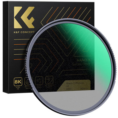 Picture of K&F Concept 49mm Black Diffusion 1/2 Filter Mist Cinematic Effect Lens Filter with 28 Multi-Layer Coatings Waterproof/Scratch Resistant for Video/Vlog/Portrait Photography (Nano-X Series)