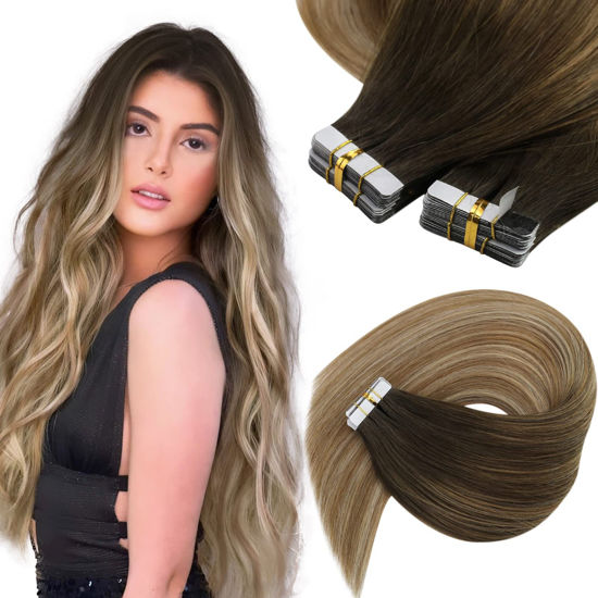 Dark brown to light brown ombre straight hair top