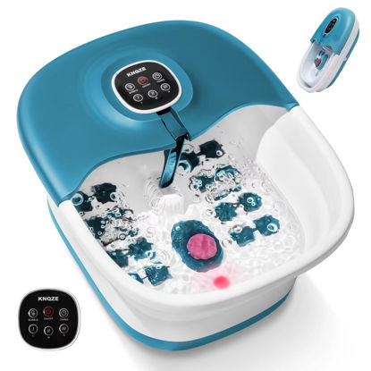 Picture of Foot Bath Spa with Heat and Massage and Jets, 16 Massage Rollers & Bubble, Electric Foot Bath Massager with Pumice Stone, Collapsible Pedicure Foot Soaker Tub Home Basin for Tired Feet, Remote Control