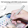 Picture of SSS·GRGB Stylus Pen for Microsoft Surface Pro9/8/X/7/6/5/4/3 Surface Go 3/2/1 Surface 3/Laptop/Studio/Book 4/3/2/1 with 4096 Tilt Pressure Palm Rejection Magnetic Attachment Rechargeable, Silver