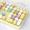 Picture of UBOTIE Colorful Computer Wireless Keyboard Mouse Combos, Typewriter Flexible Keys Office Full-Sized Keyboard, 2.4GHz Dropout-Free Connection and Optical Mouse (Yellow-Polychrome)