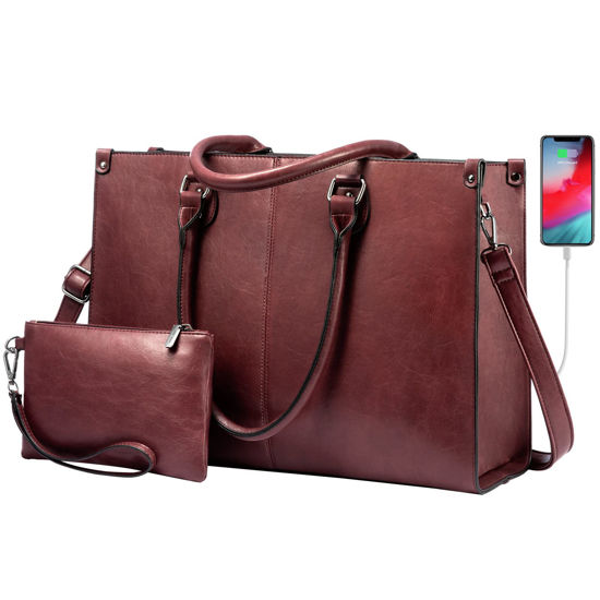 leather laptop tote ladies