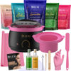 Picture of DELEXI All-in-one At Home Waxing Kit for Women +5 Pack Salon Quality Hard Wax Beads +Silicone Wax Kit Accessories + Hot Wax Melt Warmer for Hair Removal For Brows, Bikini, Legs & Sensitive skin