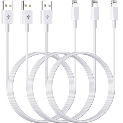 Picture of USB A to Lightning Cable 3ft 3Pack Apple MFi Certified Apple Lightning iPhone Charger Cable Apple Charging Cords for iPhone 14 13 12 11 Pro Max Xr Xs 8 7 6 Plus