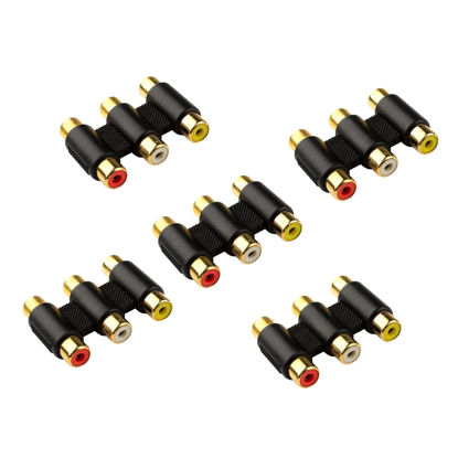 Picture of Cable Matters 5-Pack Gold Plated 3-RCA Coupler