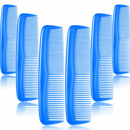 Picture of 12 Pieces Hair Combs Set Pocket Fine Plastic Hair Combs for Women and Men, Fine Dressing Comb (Blue)