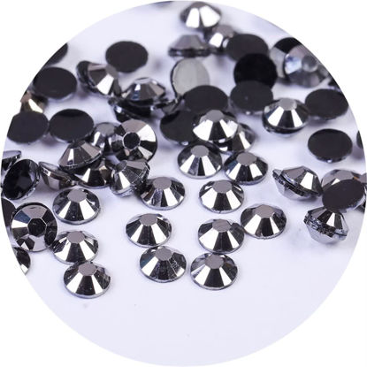 Picture of 4500 Pcs SS6 2mm Flatback Rhinestones for Nails Art Crafts Clear Glass Glitter Round Gems Crystals DIY Clothes Shoes（Mineral Grey)