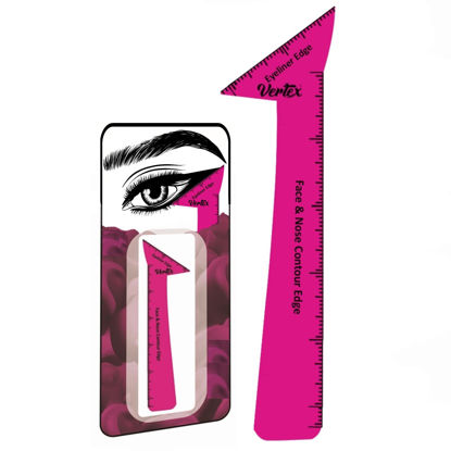 Picture of Eyeliner Stencils Pencil Liquid Waterproof Tool For Liner Makeup Brush Pen Stamp Thin Sharpener Cat Eyes Small Angled Wing Tip | Real Beginners Techniques Eye Shadow Lines Gel Eyebrow Pomade Black