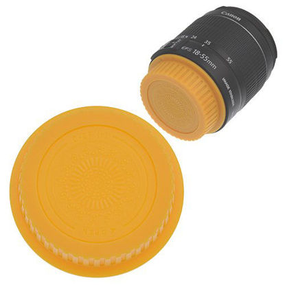 Picture of Fotodiox Designer (Yellow) Lens Rear Cap Compatible with Canon EOS EF and EF-S Lenses