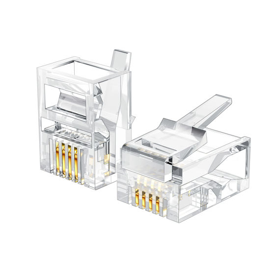 GetUSCart LanSenSu 25 Pack RJ11 Plug 6P4C Phone Modular Telephone Cord Connector Adapter Crimp