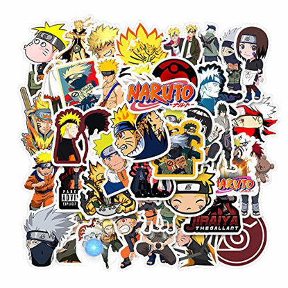 Picture of N.a.r.u.t-o Stickers[50pcs] Anime Waterproof for Decal? Laptop Hydro Flask Water Bottle Car Cup Computer Guitar Skateboard Luggage Bike Bumper, Kid Gift (Narutooo-50Pcs)
